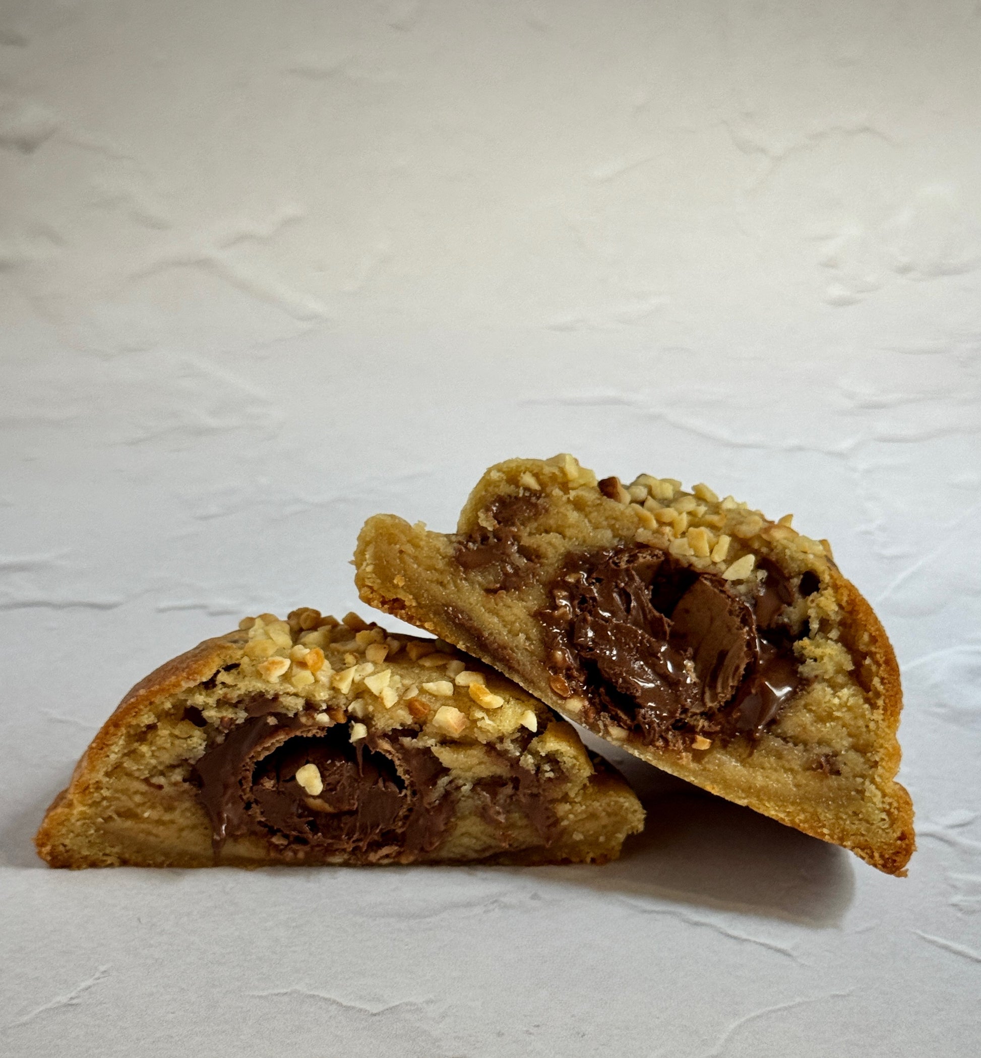 Rocher Royale luxury NYC cookie filled with hazelnut chocolate and roasted hazelnuts.