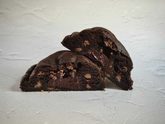 Midnight Noir luxury NYC cookie with rich Belgian chocolate ganache centre