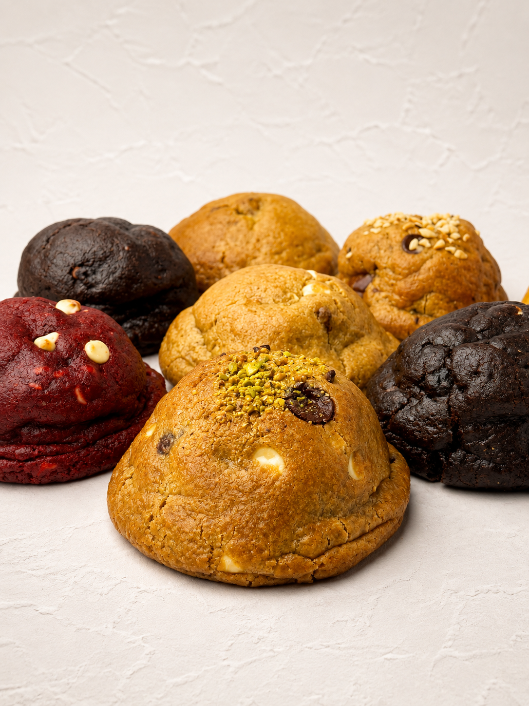 Assortment of thick handmade Black Bird Bakers cookies, baked fresh in Dartmoor